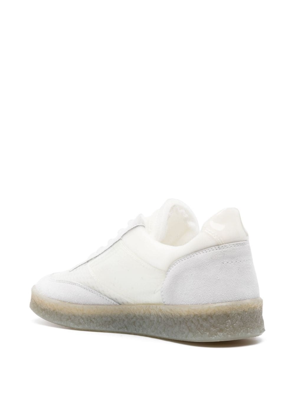 suede-panelling mesh sneakers - 3