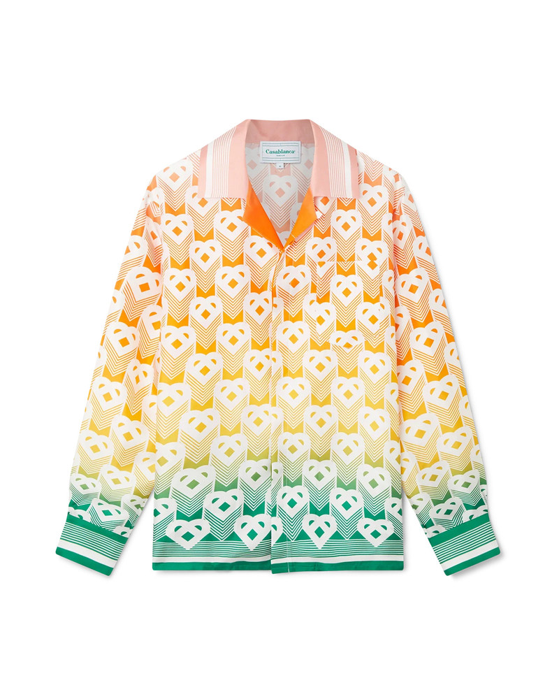 Gradient Heart Monogram Silk Shirt | Casablanca Paris 1