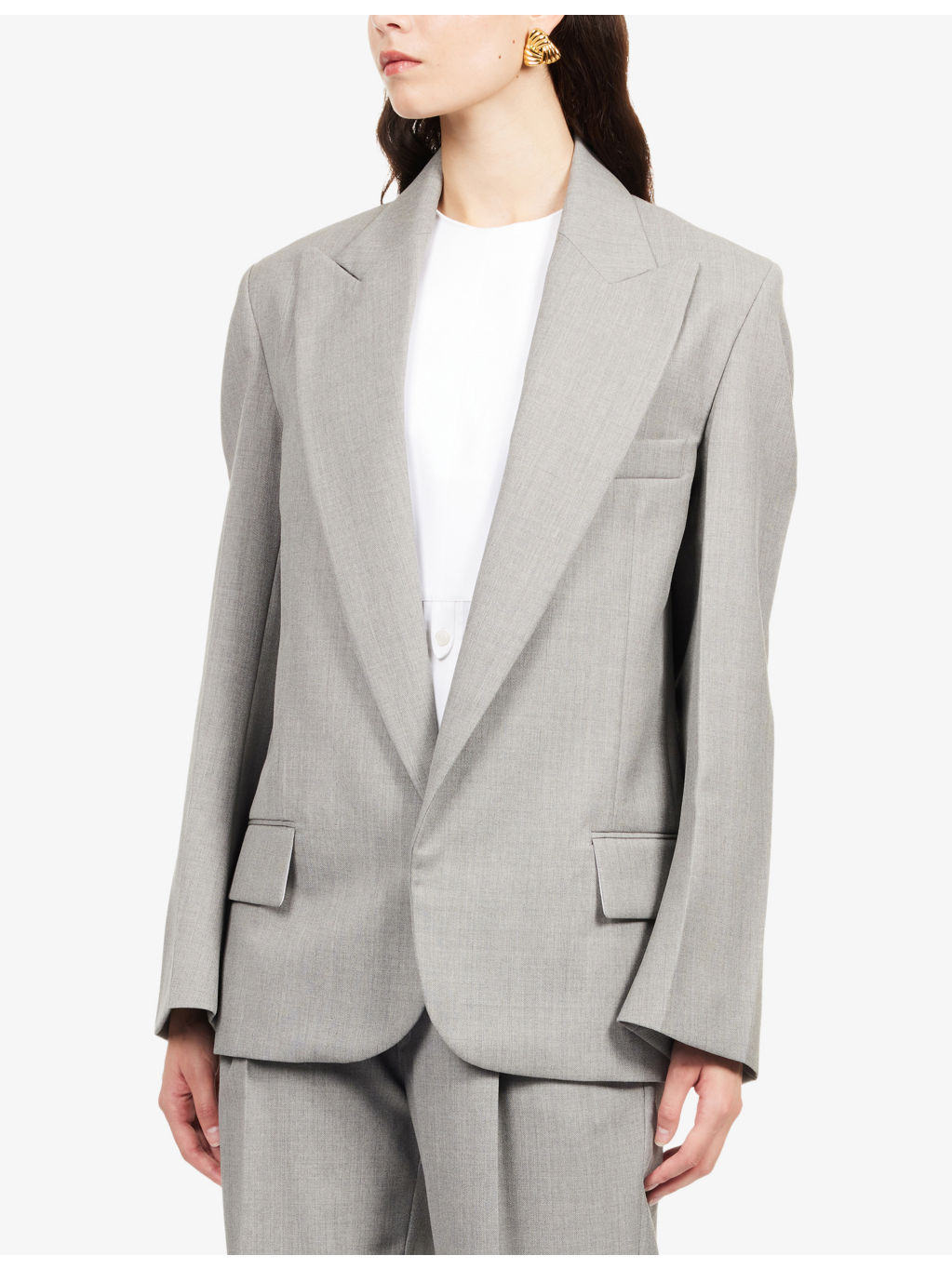 Sculptural Single-Breasted Wool Blazer - 3