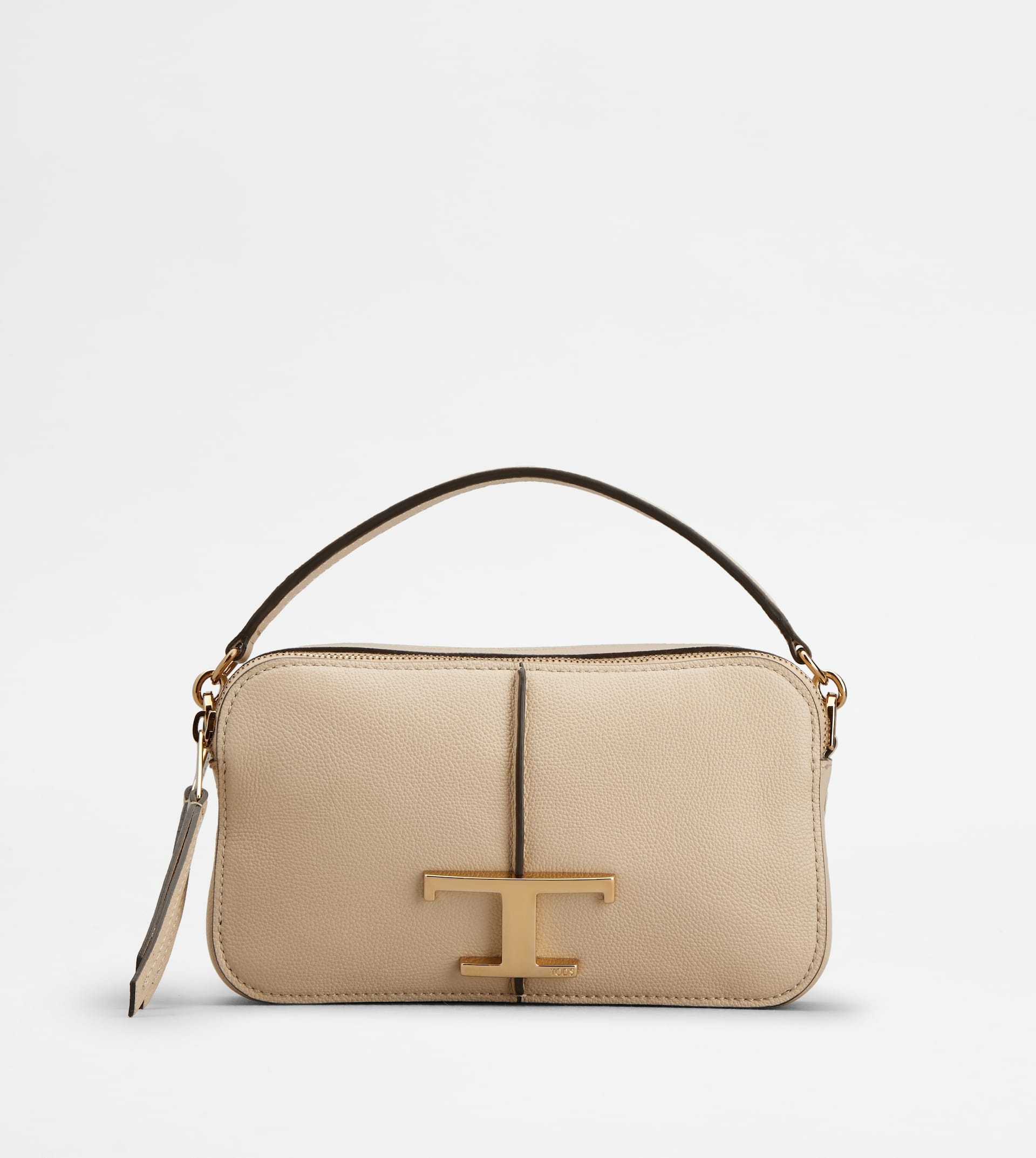 T TIMELESS CAMERA BAG IN LEATHER MINI - BEIGE - 1