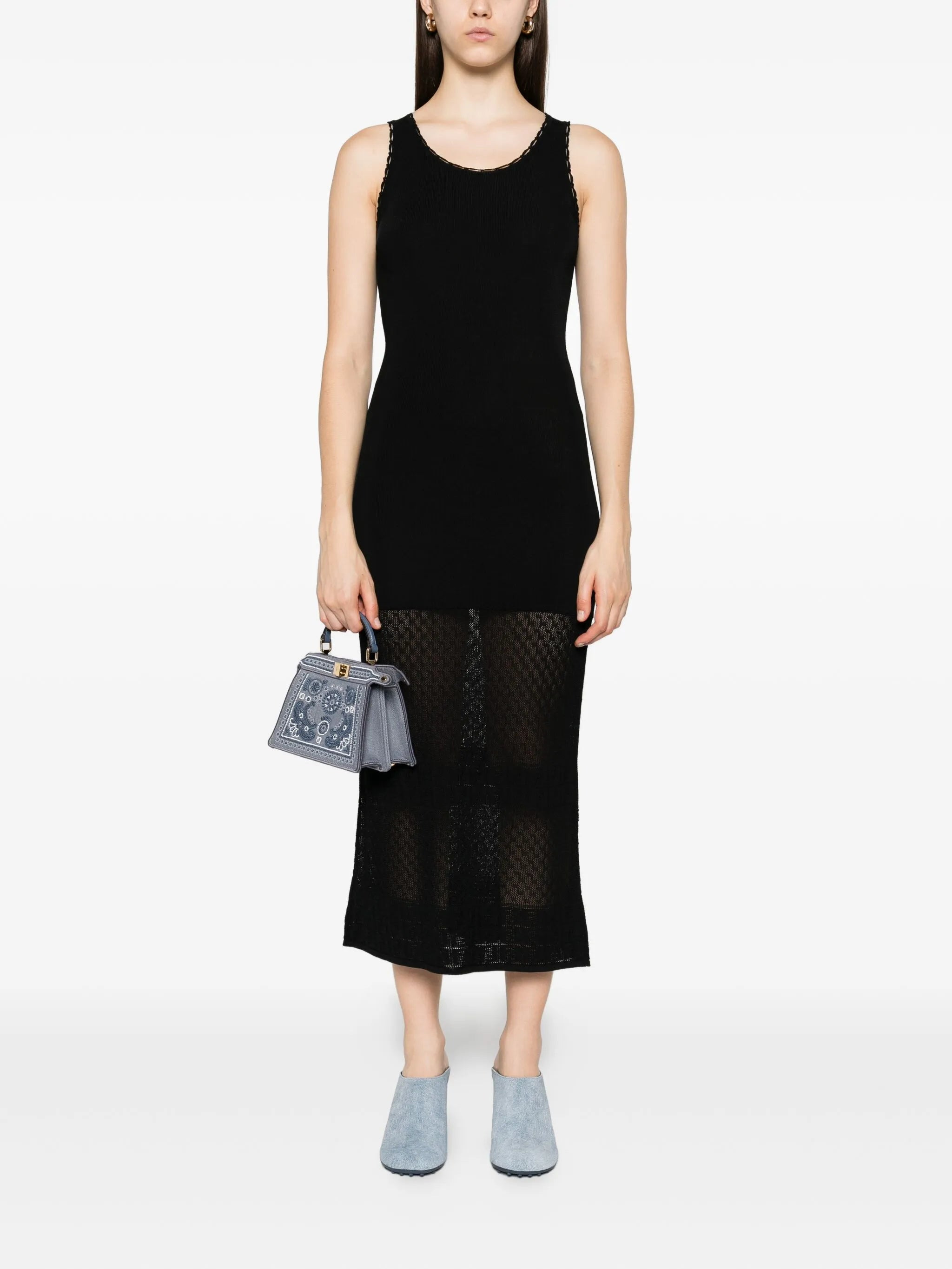 Fendi Knitted Panelled Midi Dress - 2