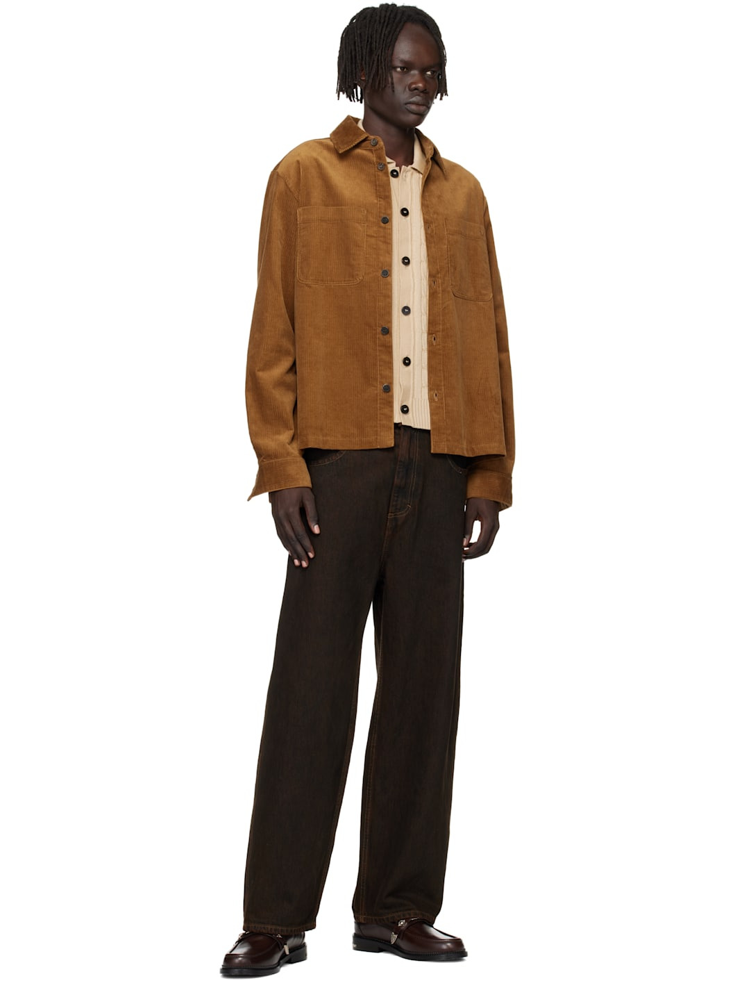 SSENSE Exclusive Brown Metal Loafers - 5