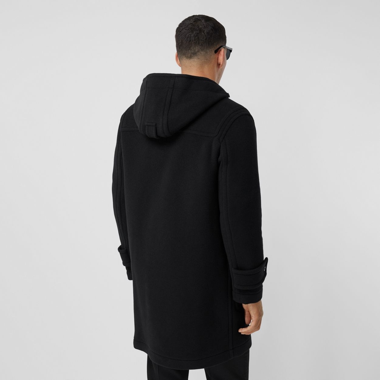 Check-lined Technical Wool Duffle Coat - 3