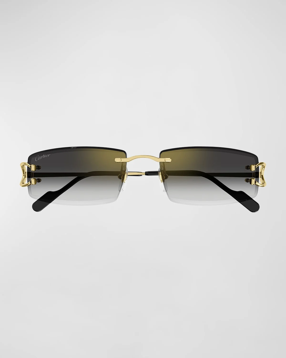 Men's Rimless Metal Rectangle Sunglasses - 1