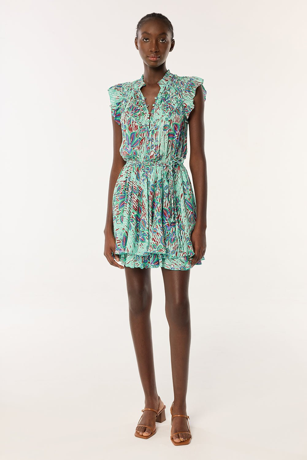 Mini Dress Callie - Mint Exotic Forest - 2