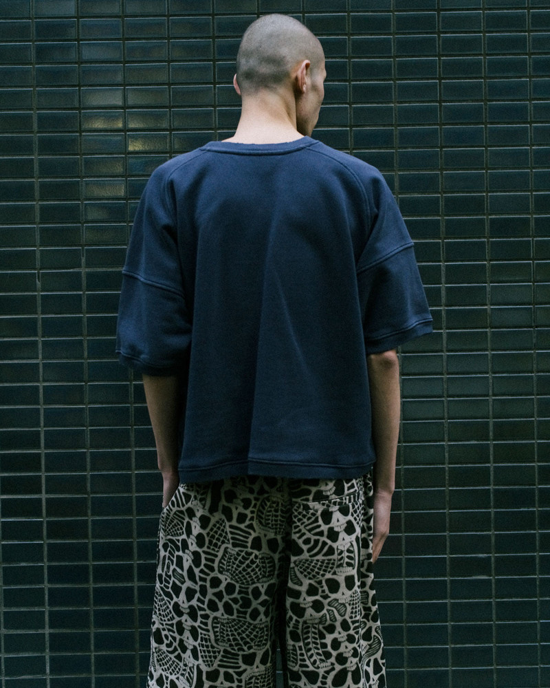 Short Sleeve Crewneck Sweatshirt - Navy 4