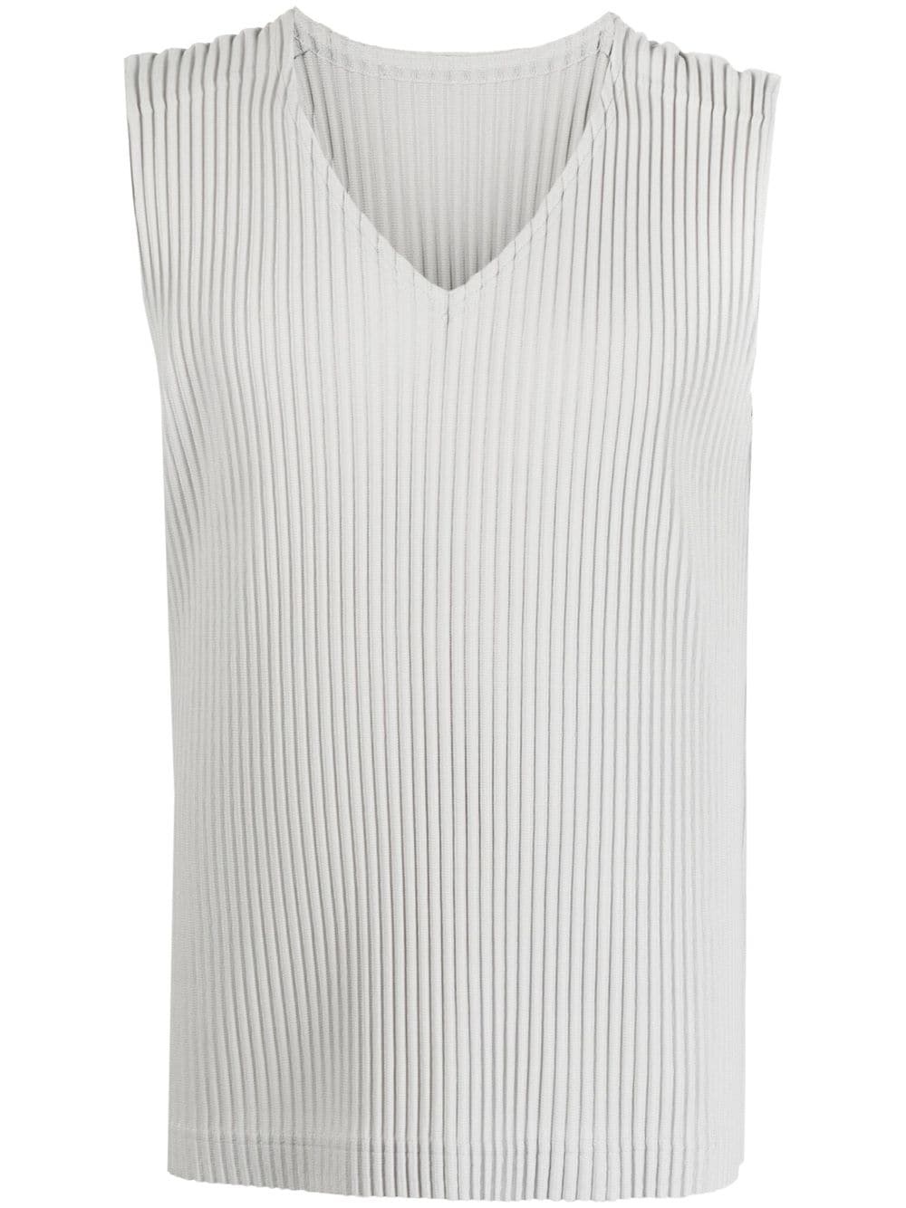 plissé V-neck tank top - 1