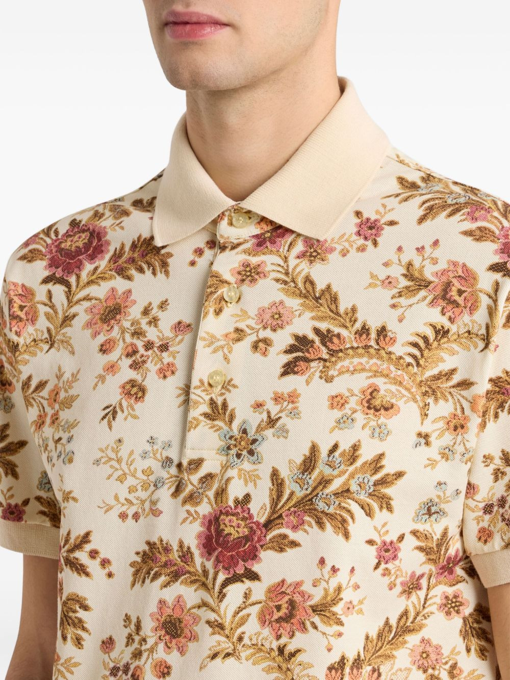 floral-print polo shirt - 4