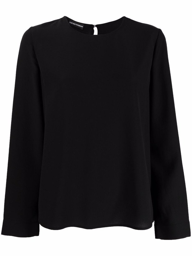 long-sleeve silk top 1
