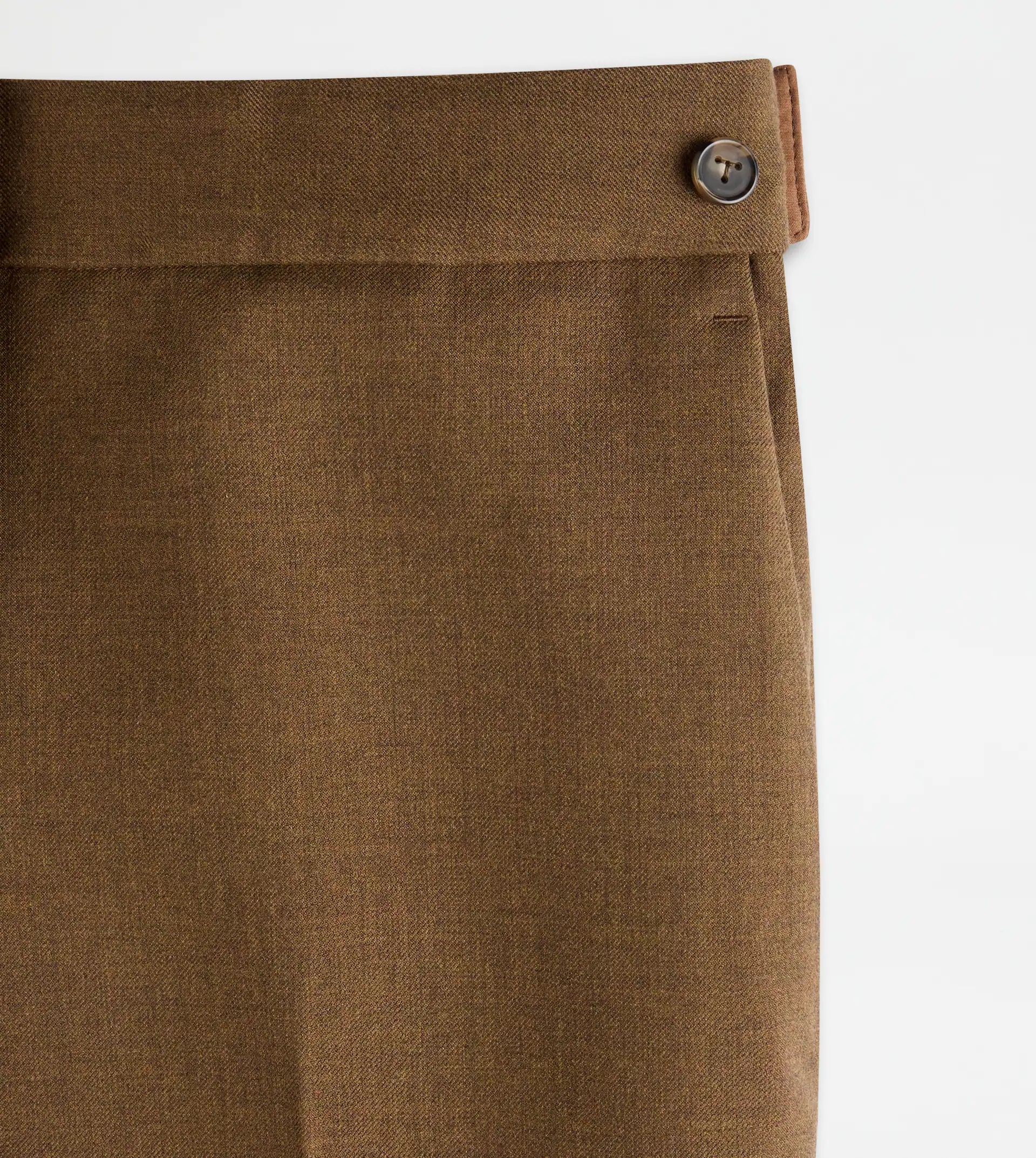 PANTS IN WOOL WITH TURN-UPS - BROWN - 6