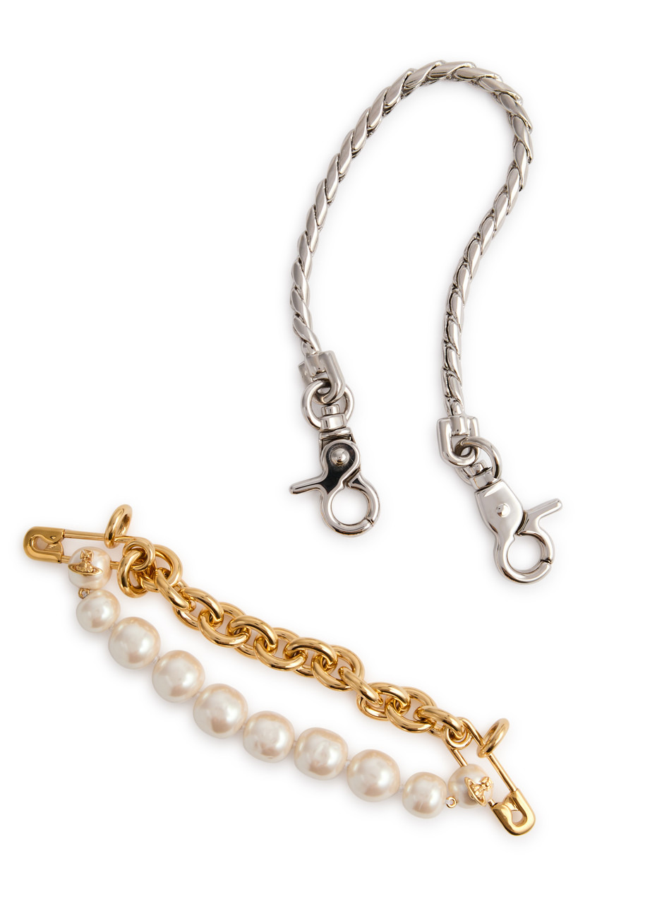 Vivienne Westwood Claude Large Beaded Pearl and Chain Necklace - 4