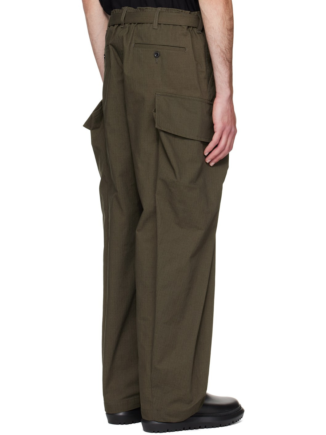 Khaki Rip Stop Cargo Pants - 3