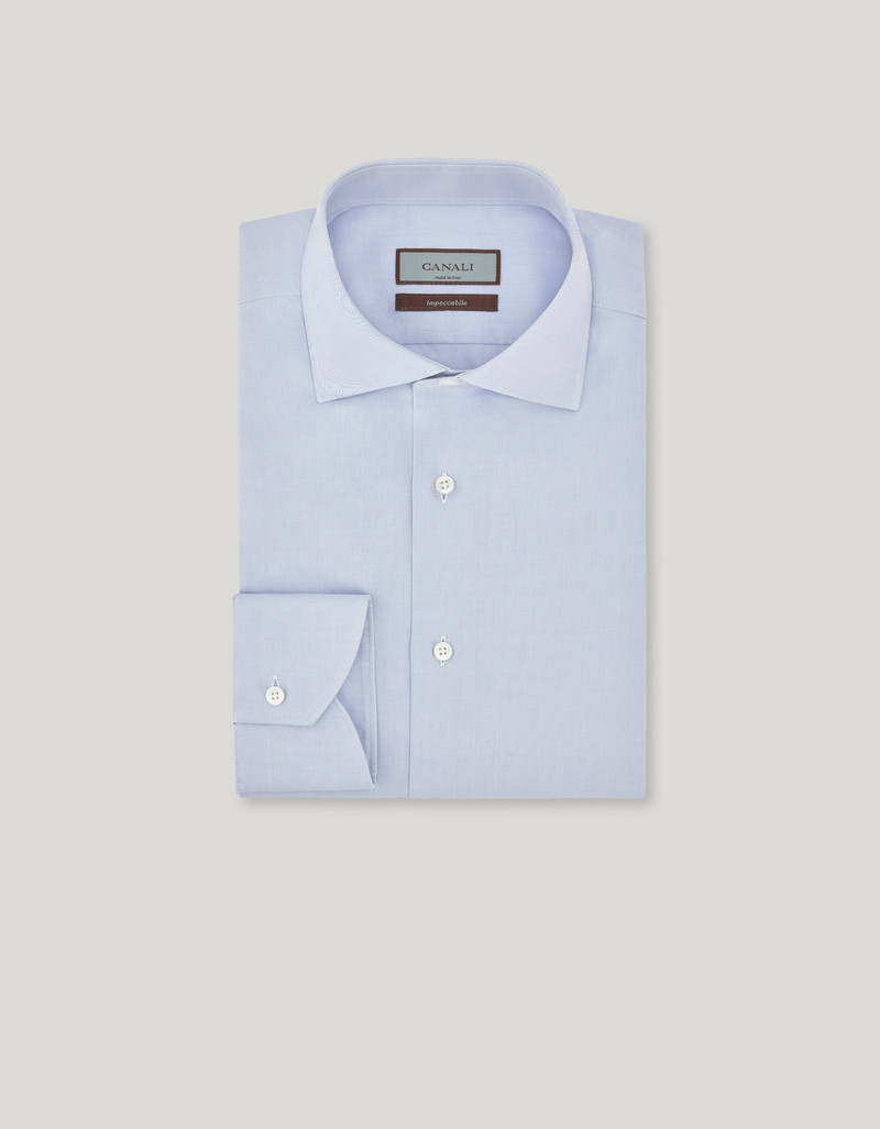 IMPECCABILE REGULAR FIT SHIRT IN LIGHT BLUE COTTON 1