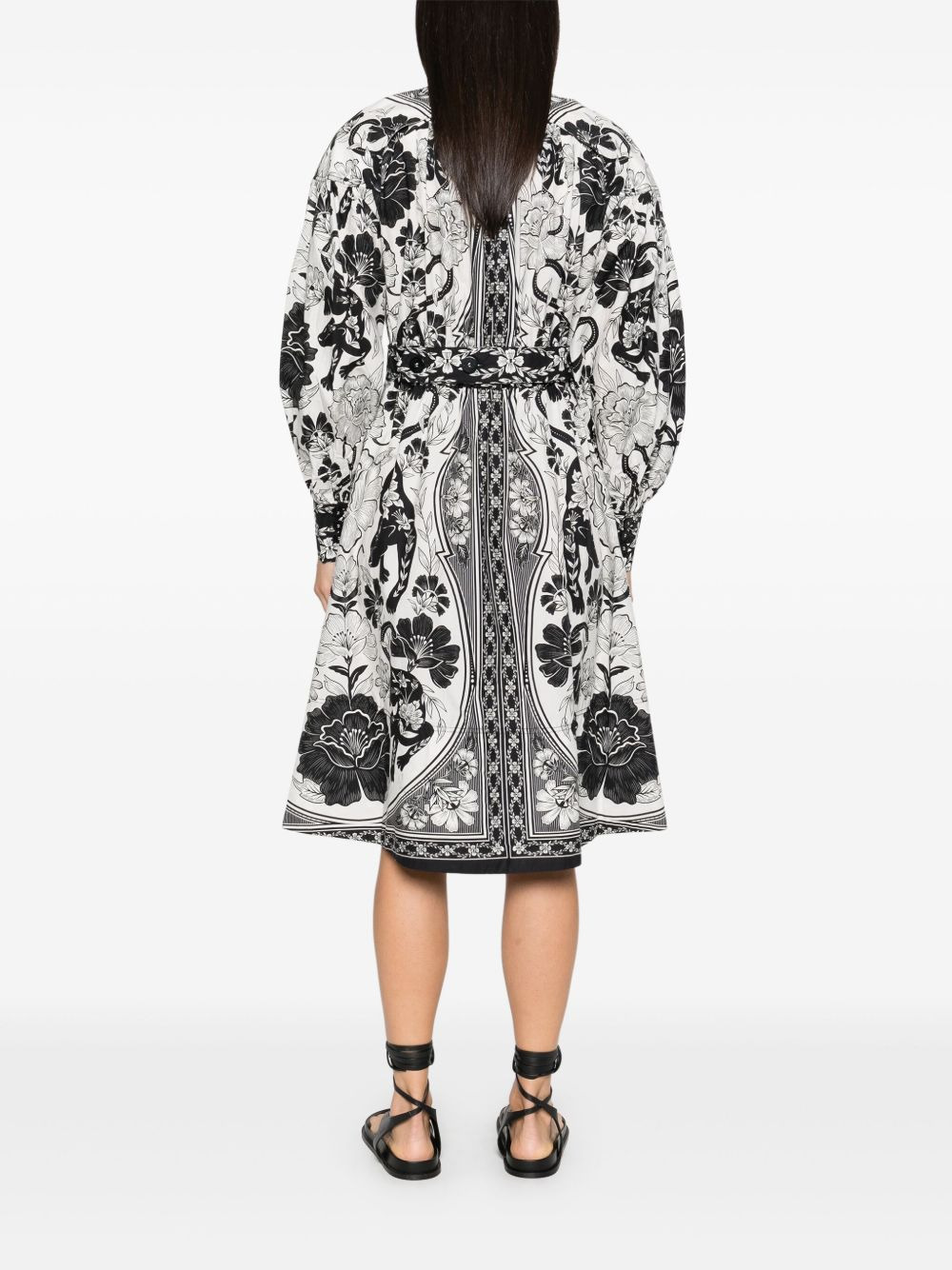 Flower Leopards midi dress - 4