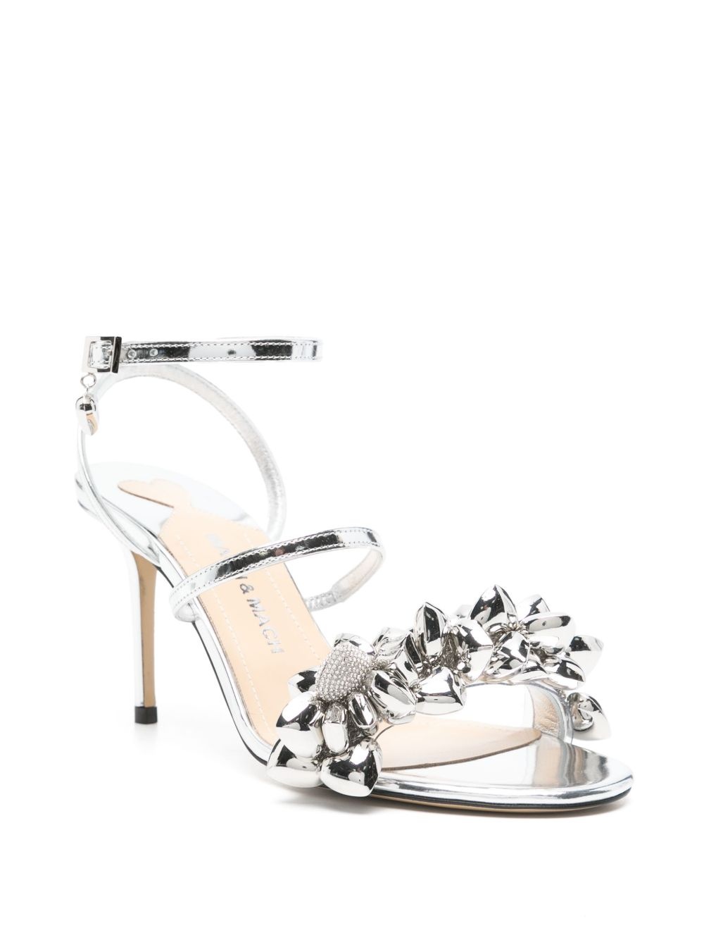 80mm heart-charm sandals - 2
