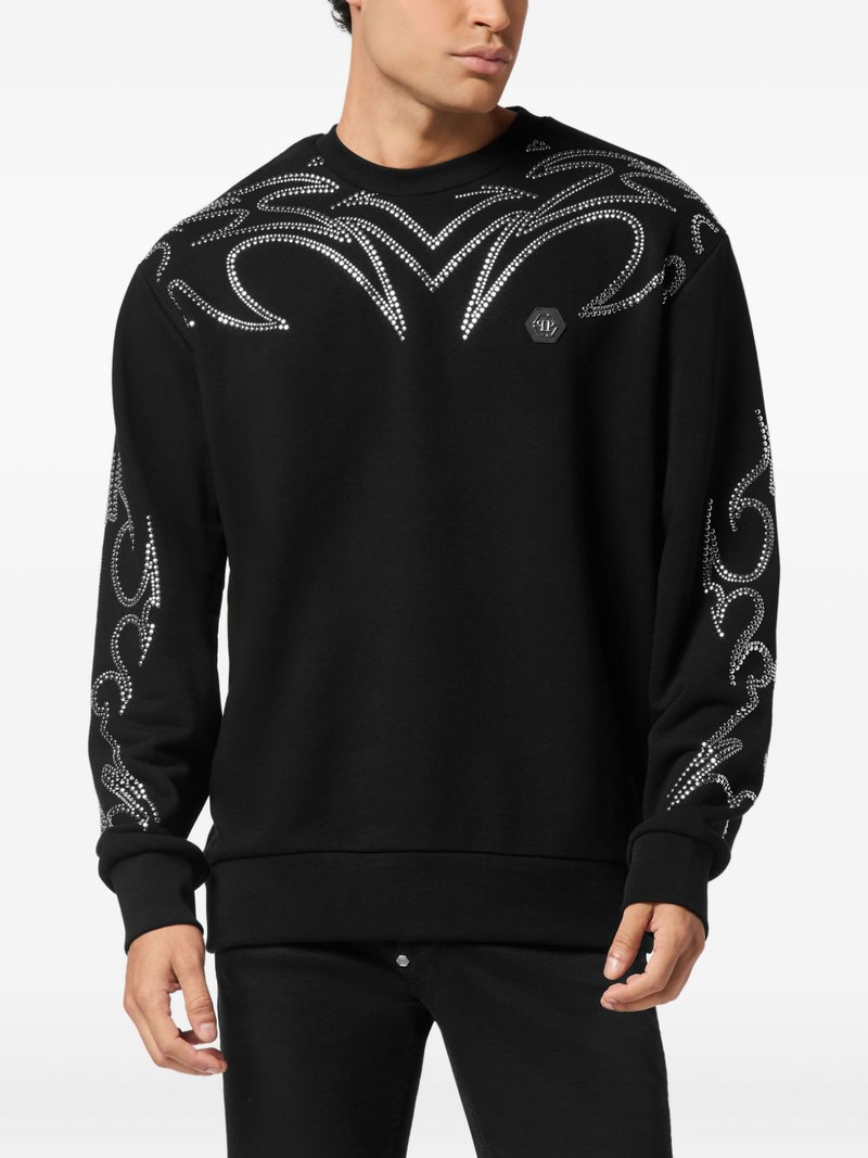 PHILIPP PLEIN stud-detailing sweatshirt outlook