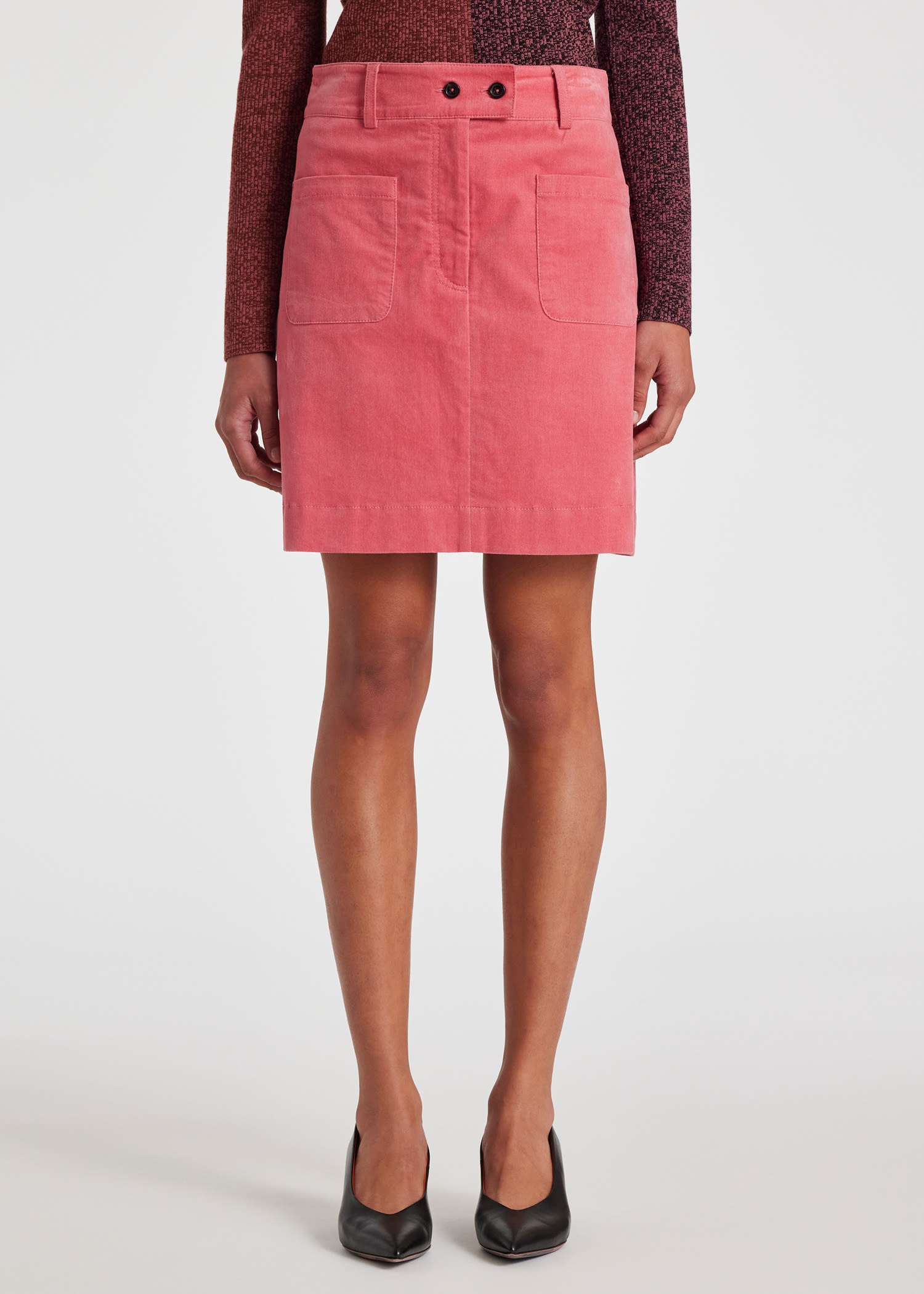 Velvet Knee-Length Skirt - 3