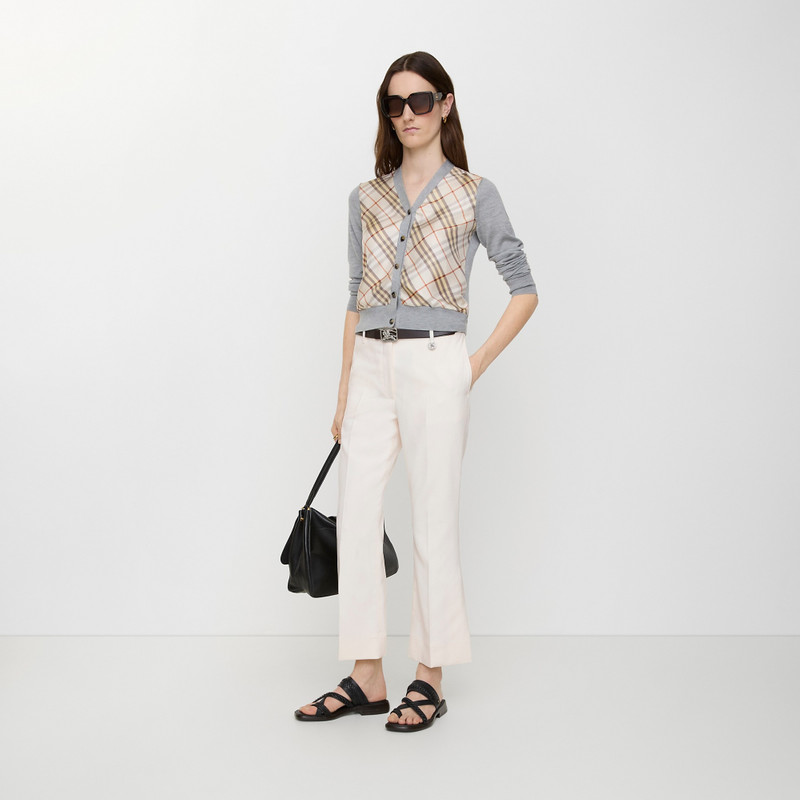 Burberry Cropped Wool Flared Trousers outlook