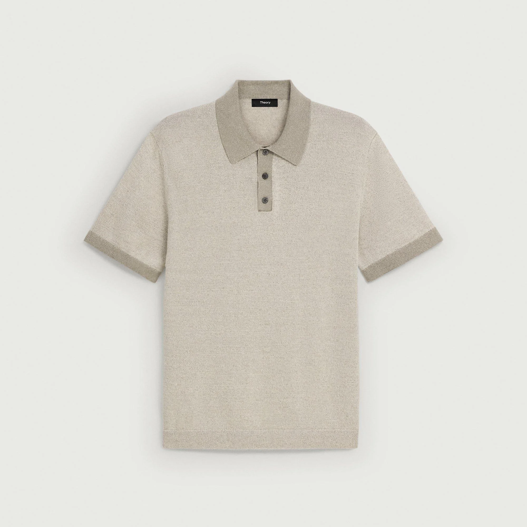 Short-Sleeve Polo Shirt in Silk Linen - 1