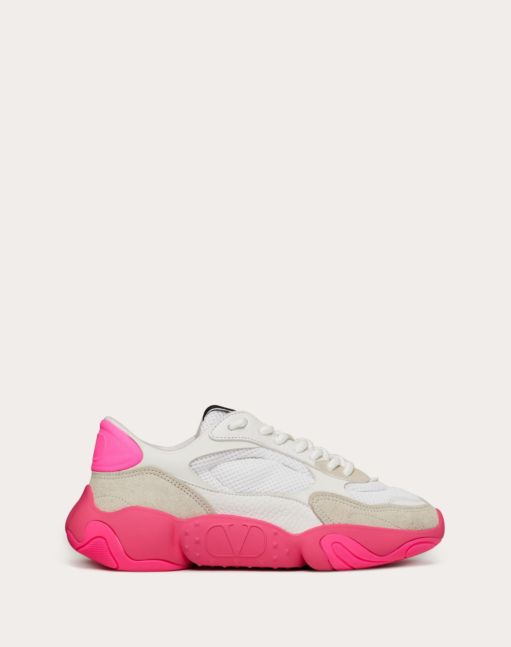 VALENTINO GARAVANI BUBBLEBACK MESH AND SUEDE SNEAKER - 1