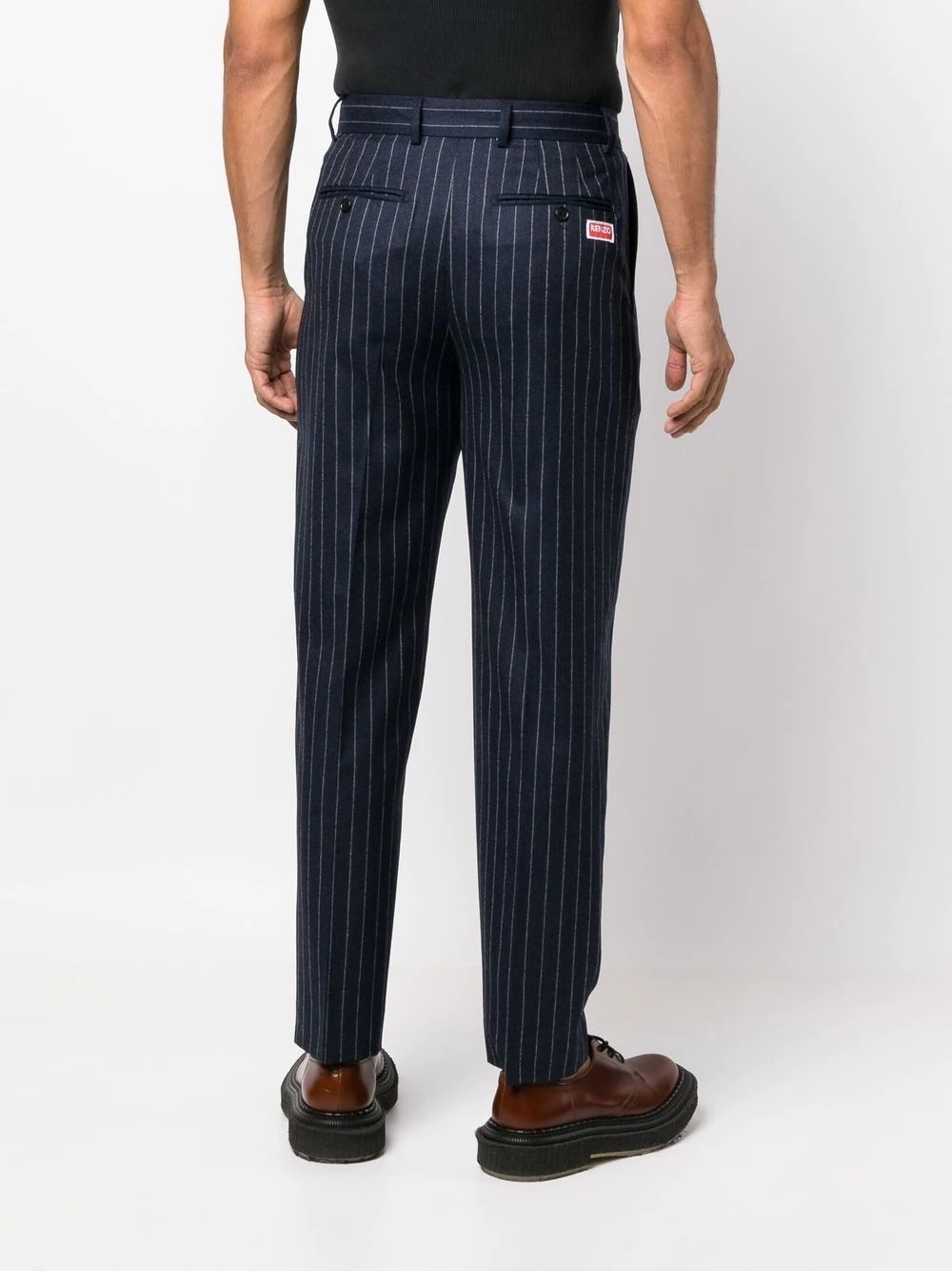 tapered pinstripe-print trousers - 4