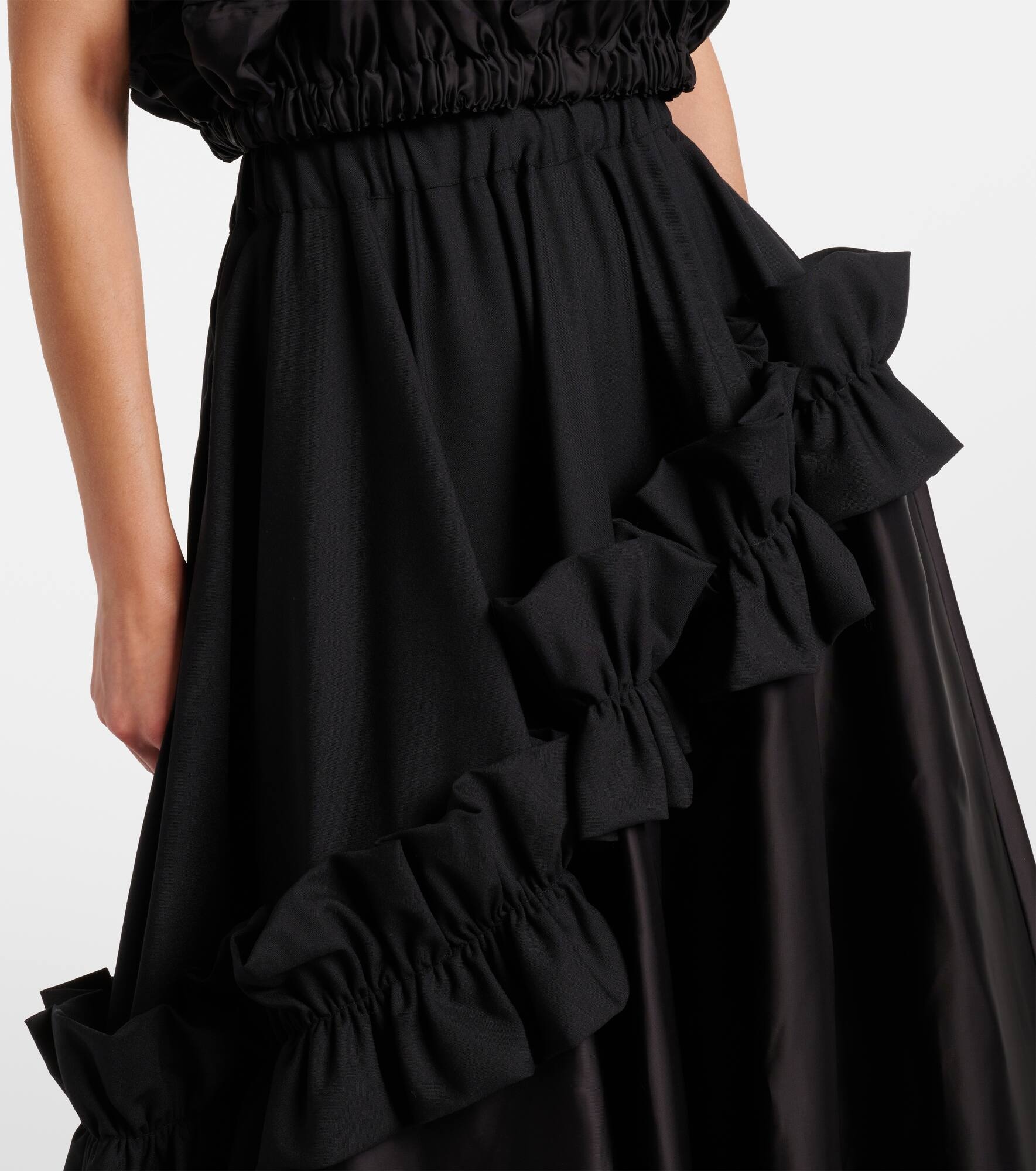 Ruffled wool midi skirt - 4