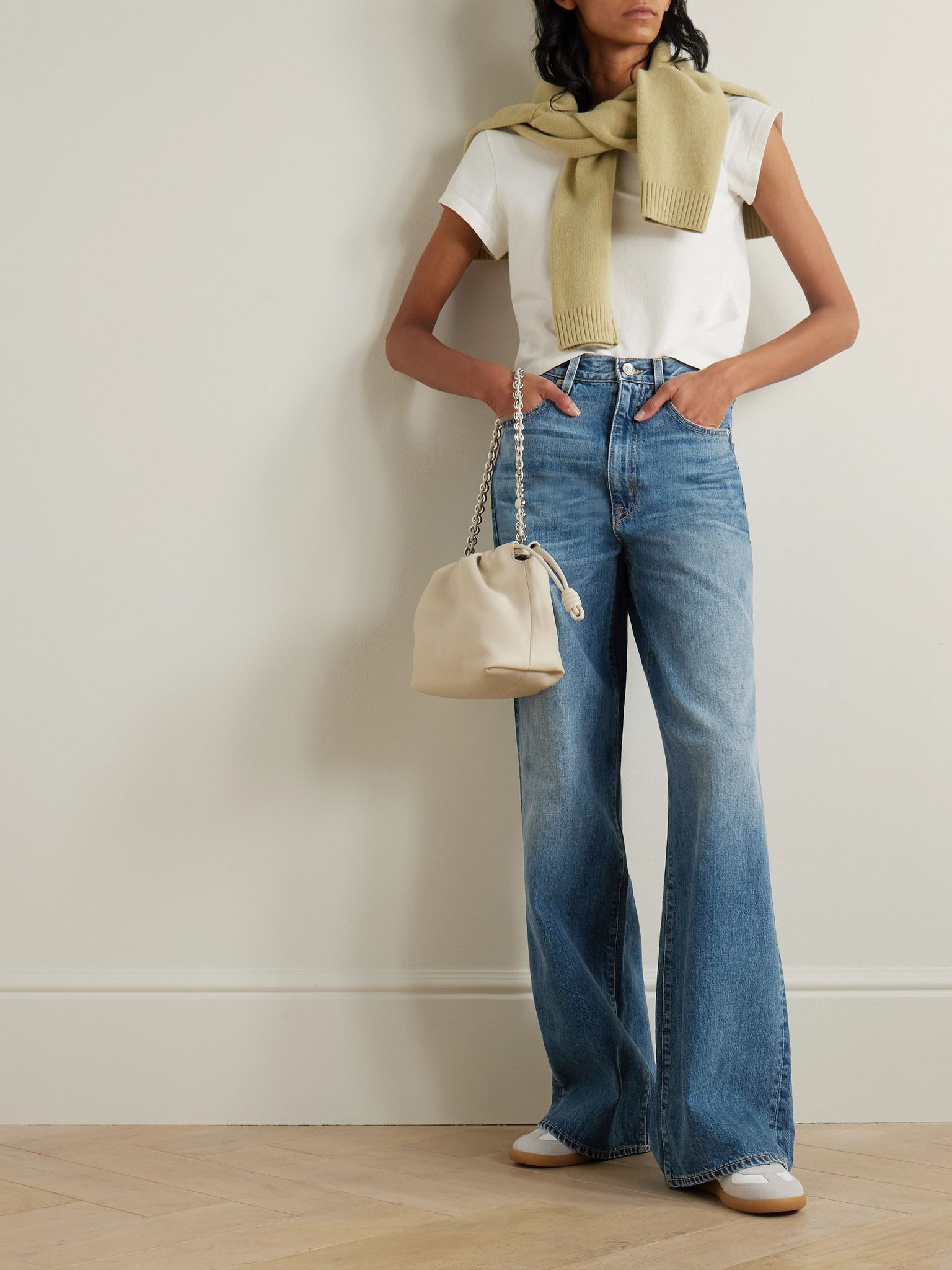 Eva high-rise wide-leg organic jeans Mid denim - 2
