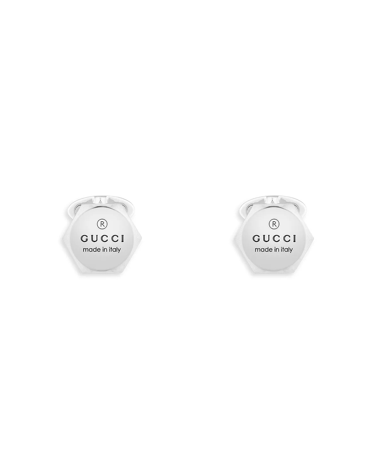 Men's Sterling Silver Trademark Hexagon Cufflinks - 1