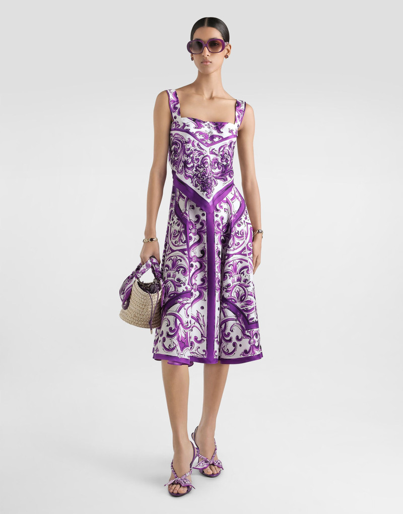Dolce & Gabbana Majolica-print silk twill dress outlook