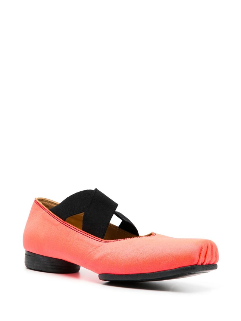 UMA WANG square-toe leather ballerina shoes outlook
