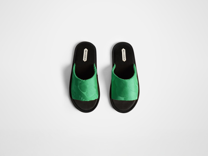 JW Anderson WOMENS OPEN TOE SLIDES IN EMERALD outlook