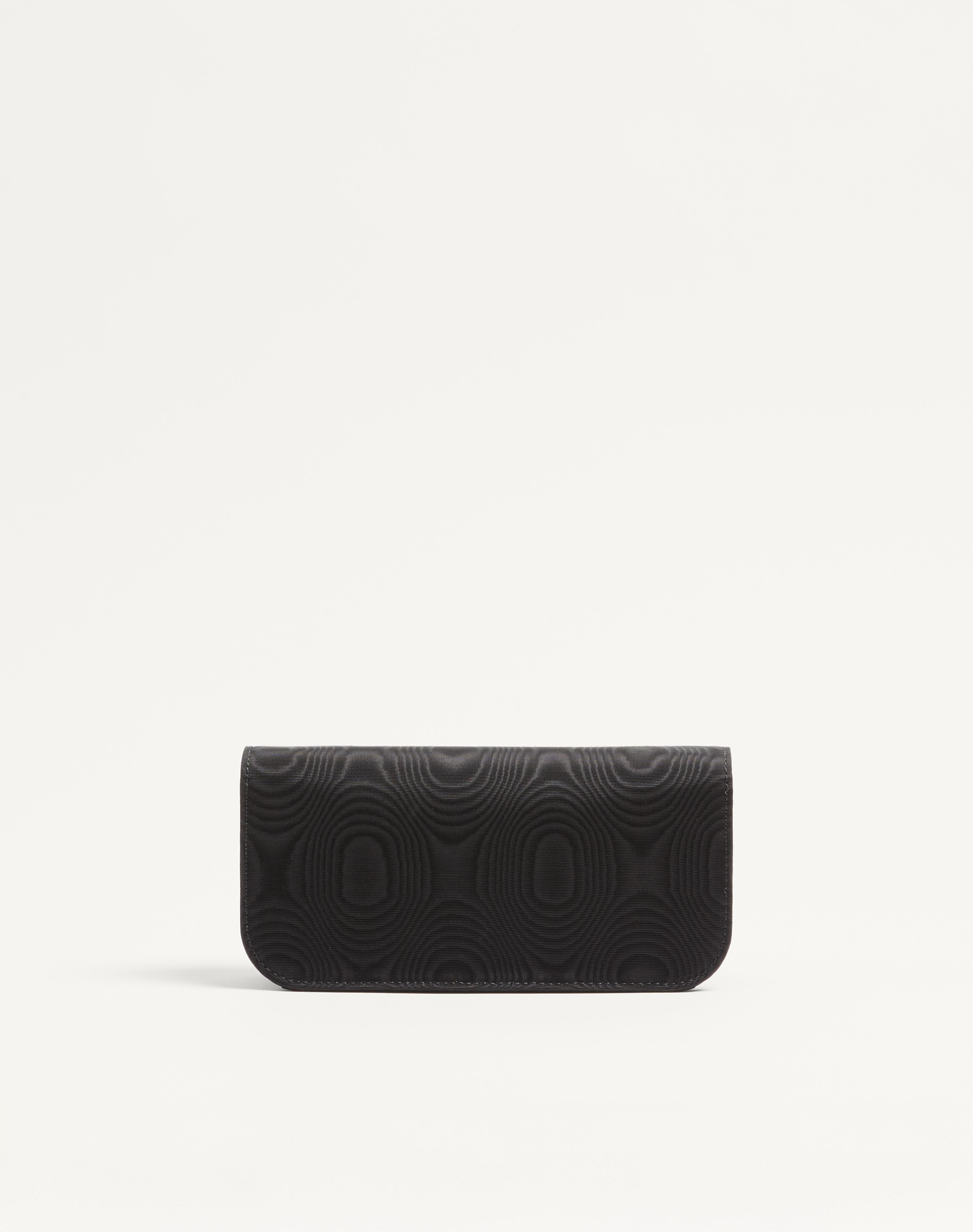 VALENTINO GARAVANI LOCÒ MOIRÉ FABRIC CLUTCH WITH JEWEL LOGO - 4
