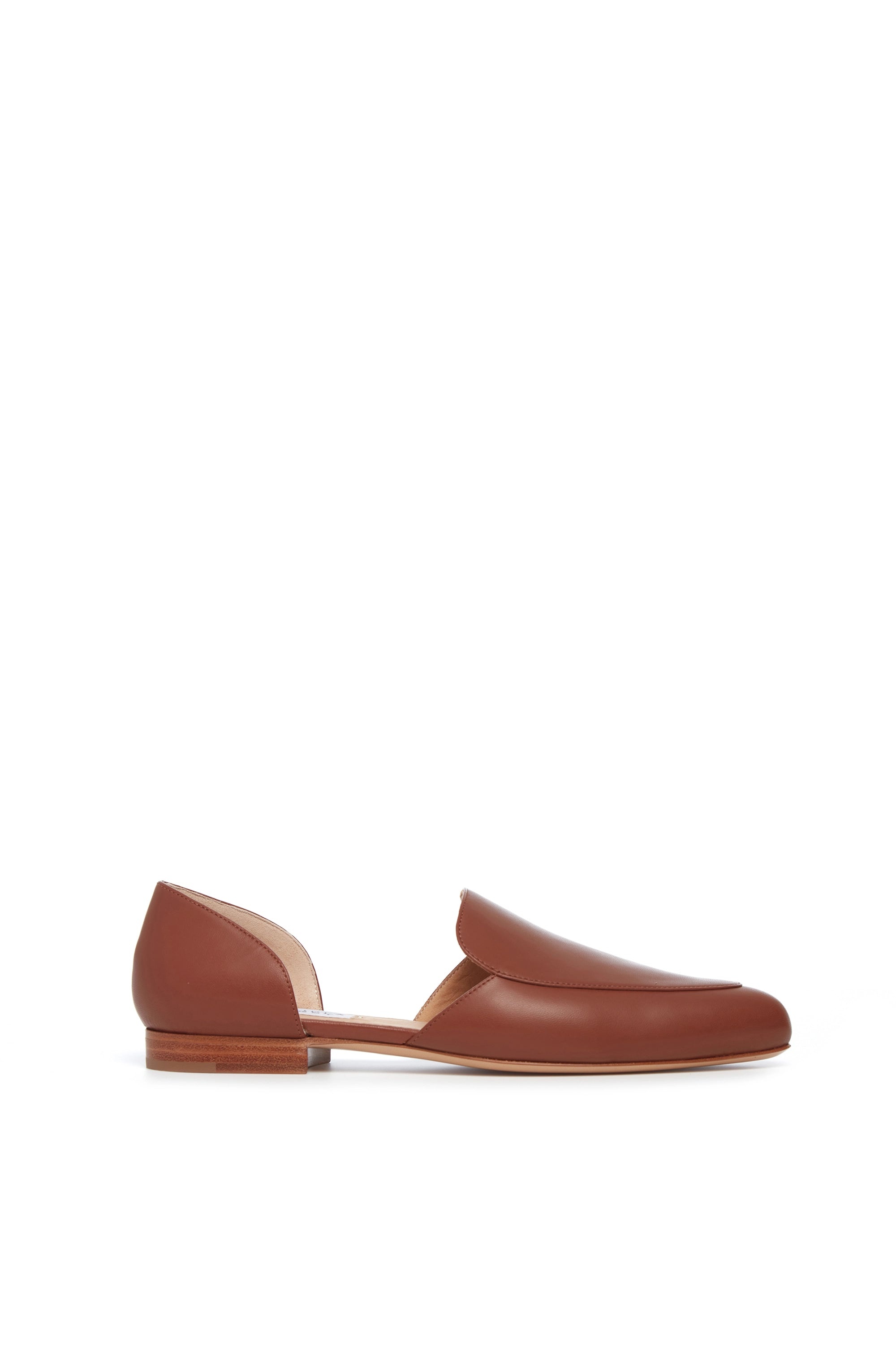 Jax Flat Shoe in Cognac Leather - 1