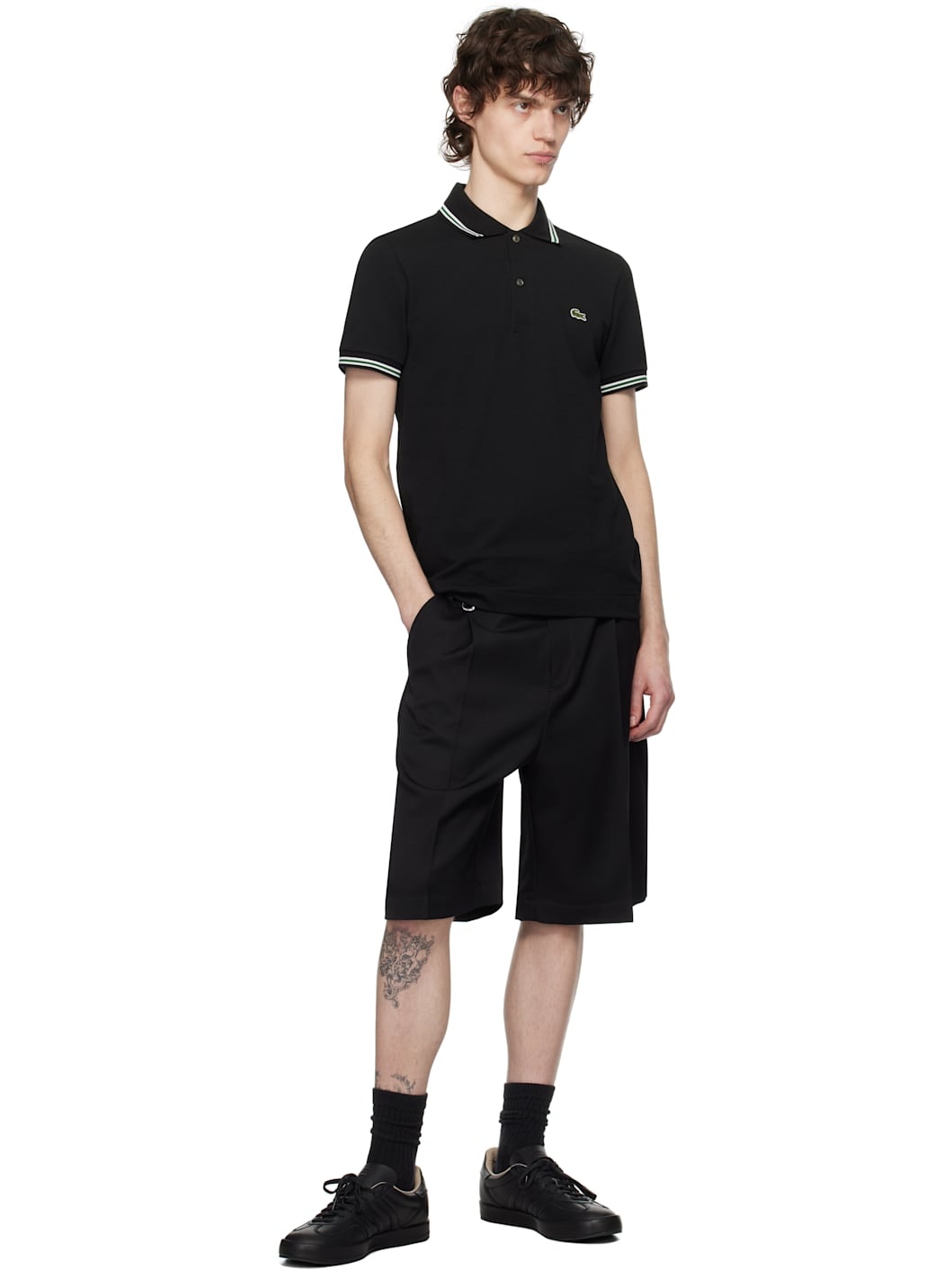 Black Regular Fit Trim Accent Polo - 4