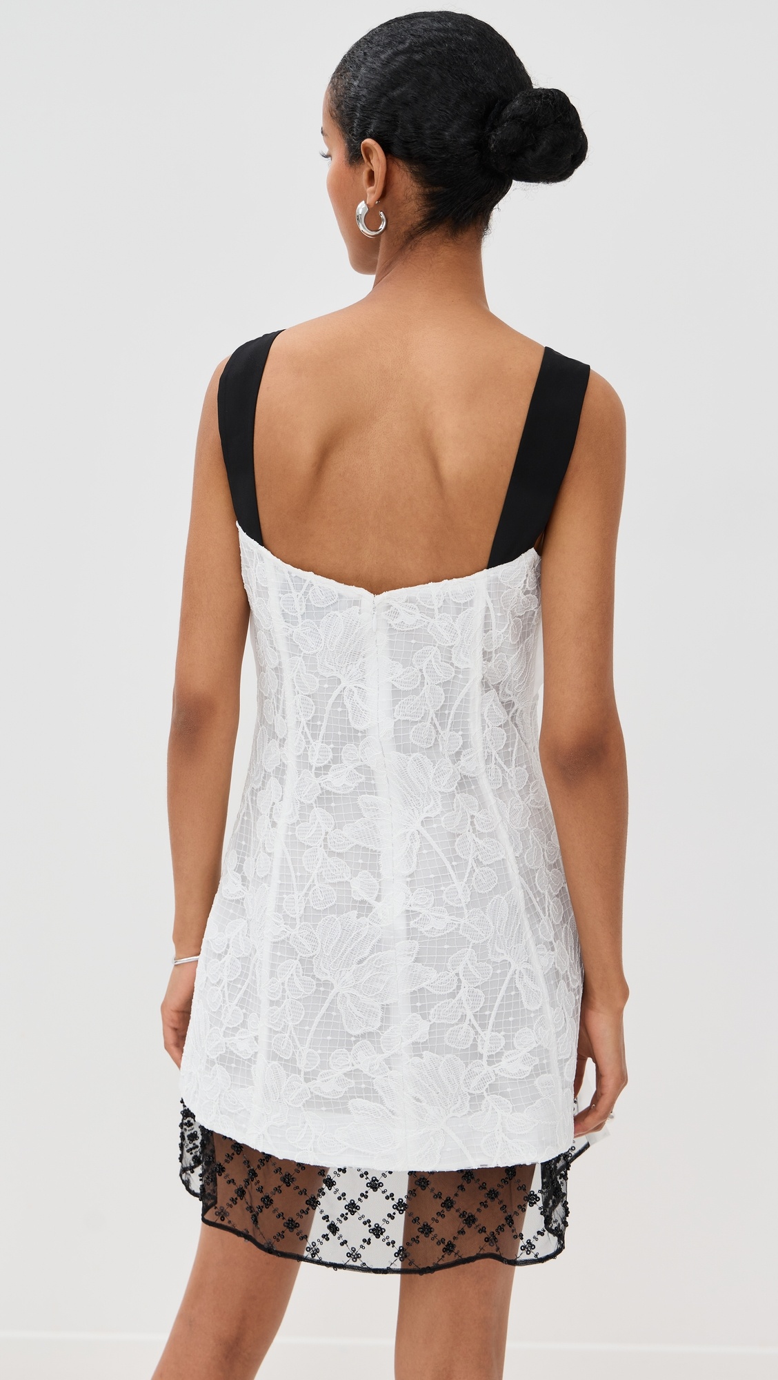 Corded Lace Organza Mini Dress - 2