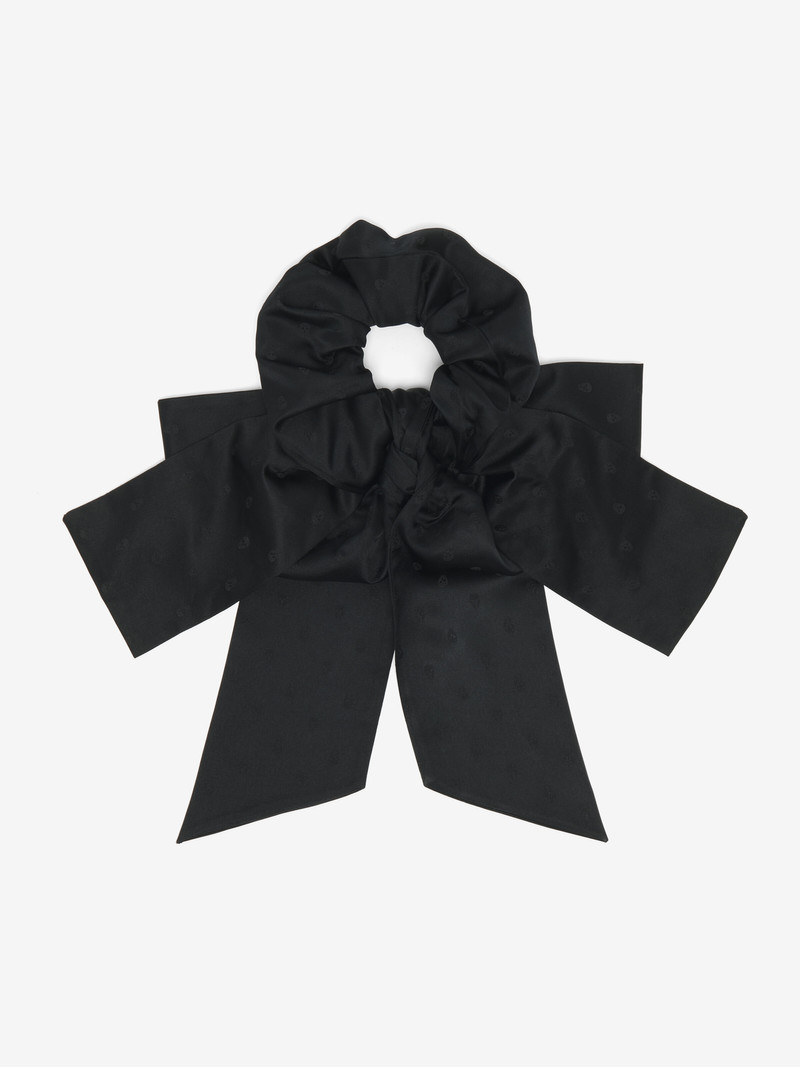 Skull Jacquard Bow Scrunchie 4