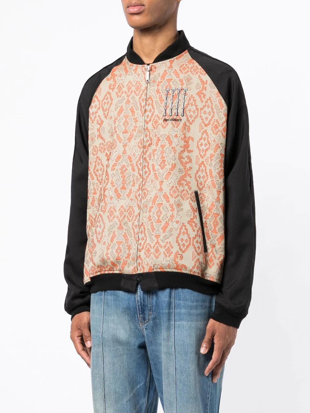 patterned-jacquard bomber jacket - 3