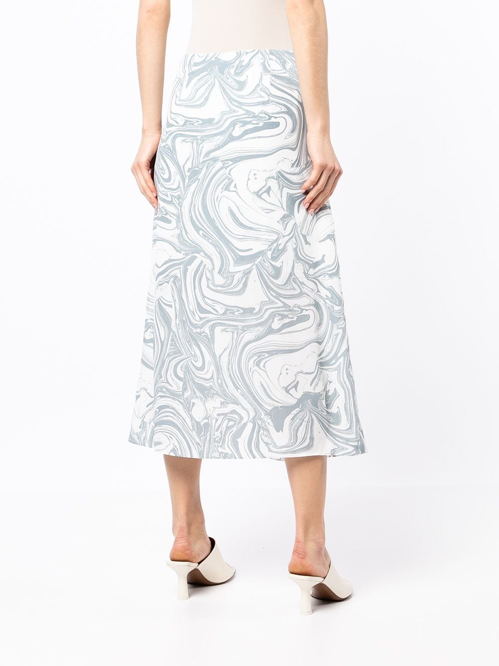 izabella marble-print midi skirt - 4