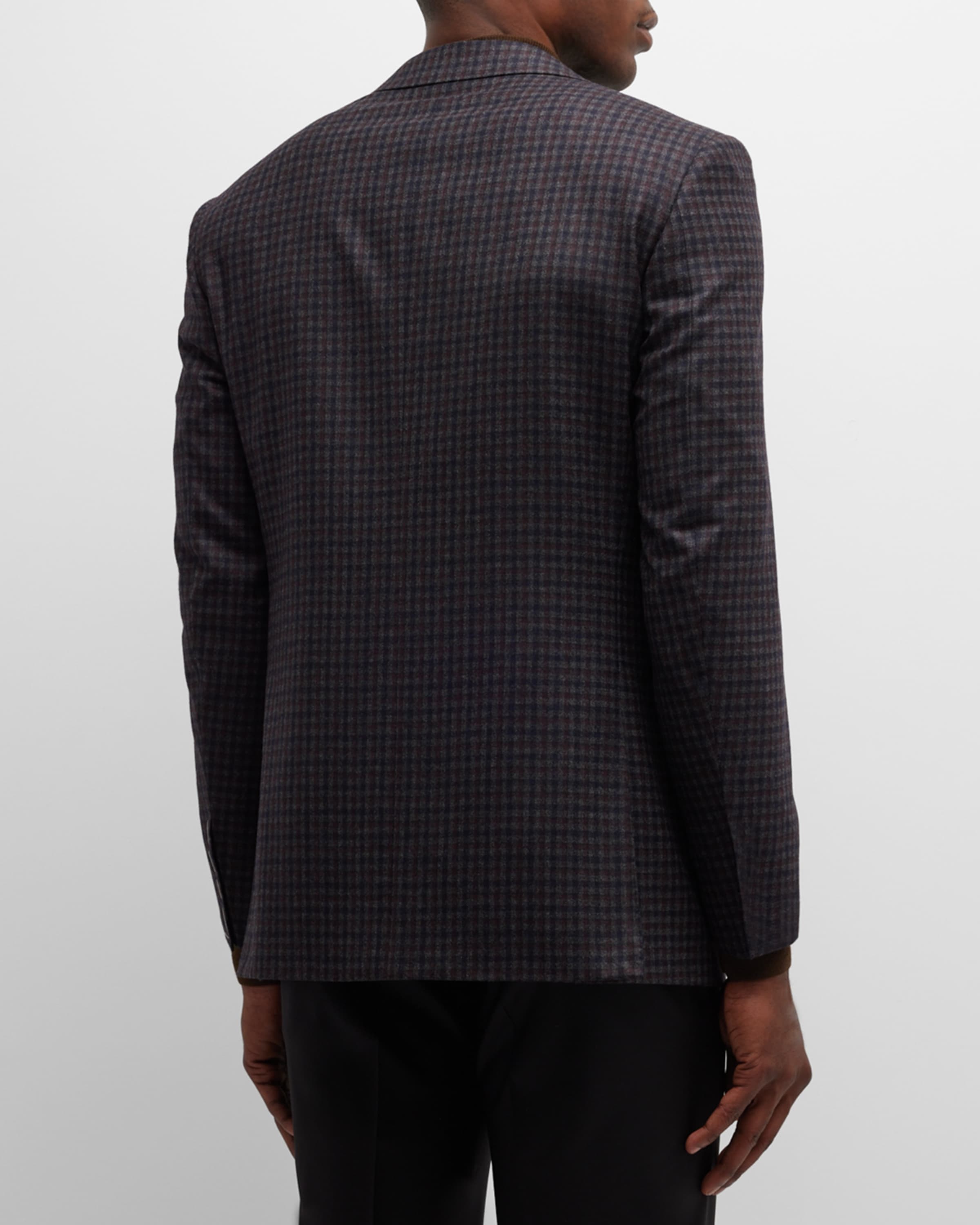 Men's Check Wool Sport Coat - 3