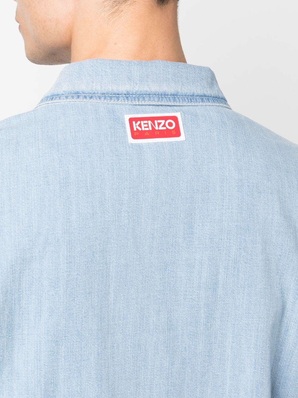 patch-design denim shirt - 5