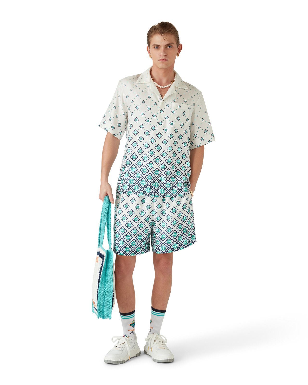 Gradient Monogram Silk Shorts | Casablanca Paris - 2