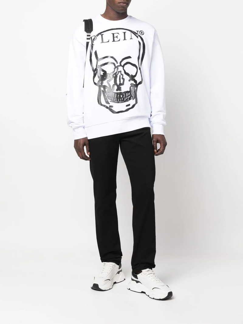 PHILIPP PLEIN Skull-print long-sleeve sweatshirt outlook