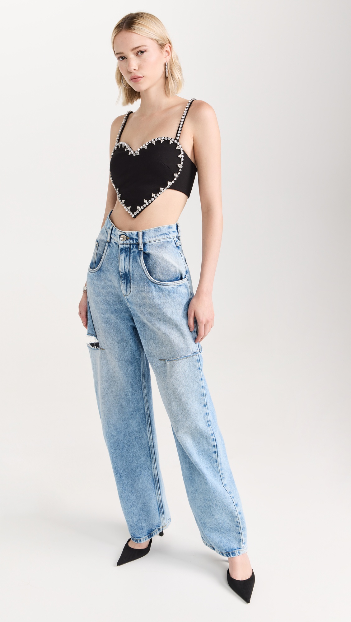 Denim Jeans with Slash Details - 8