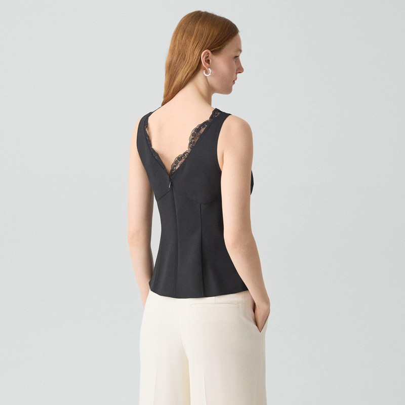 Lace-Trimmed Tank Top in Stretch Wool 4