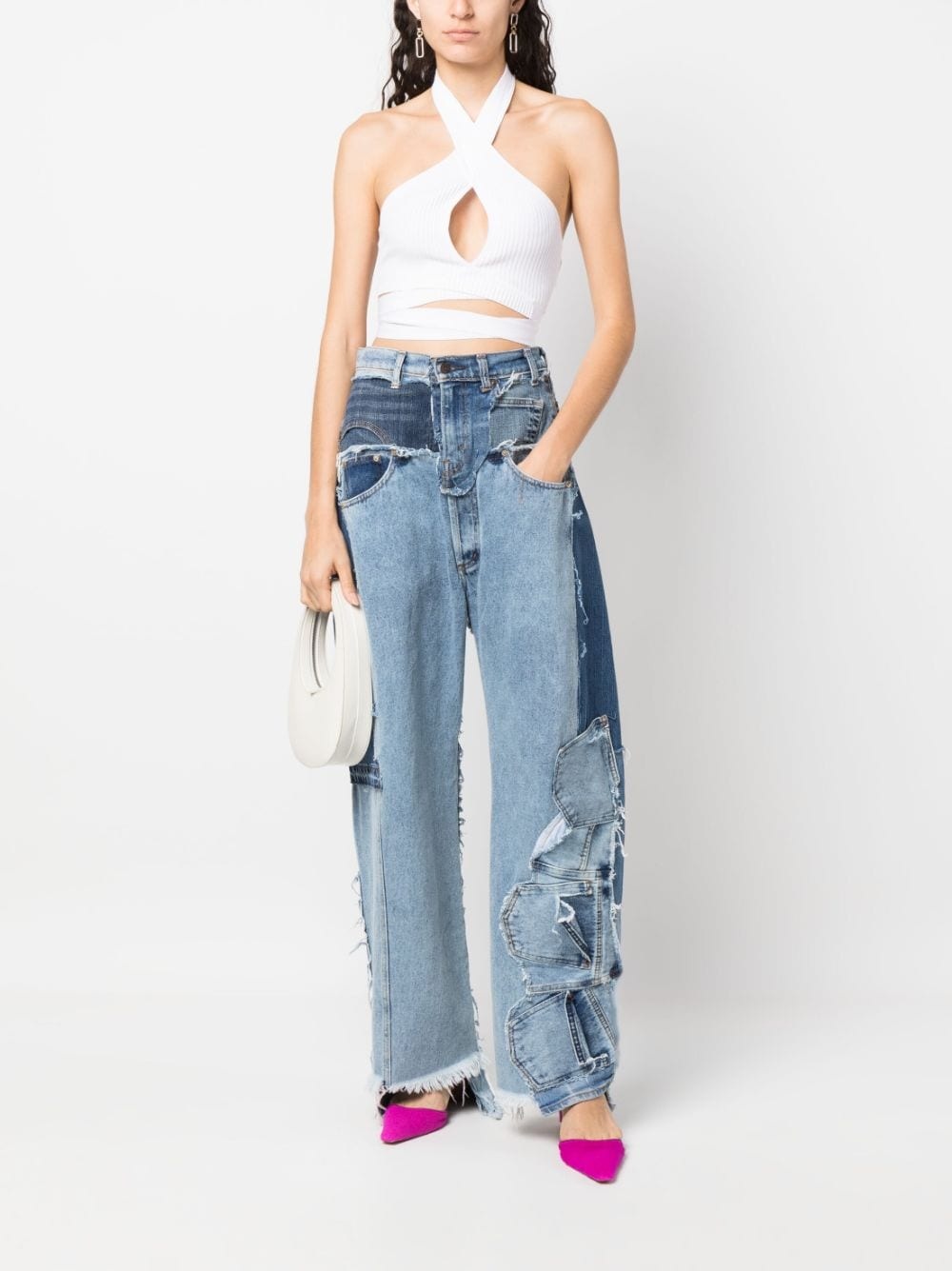 ribbed-knit halterneck top - 2