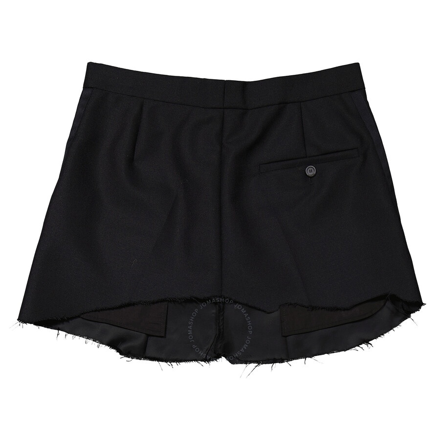 Balenciaga Ladies Black Tailored Cut-Up Skirt - 6