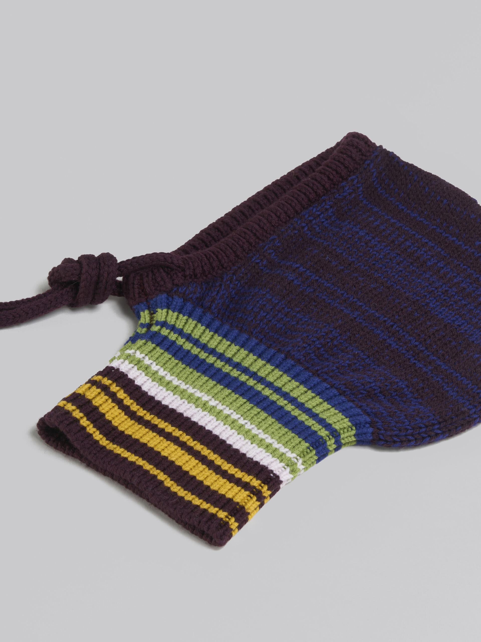 BLUE MOULINÉ BALACLAVA WITH STRIPED NECK - 4