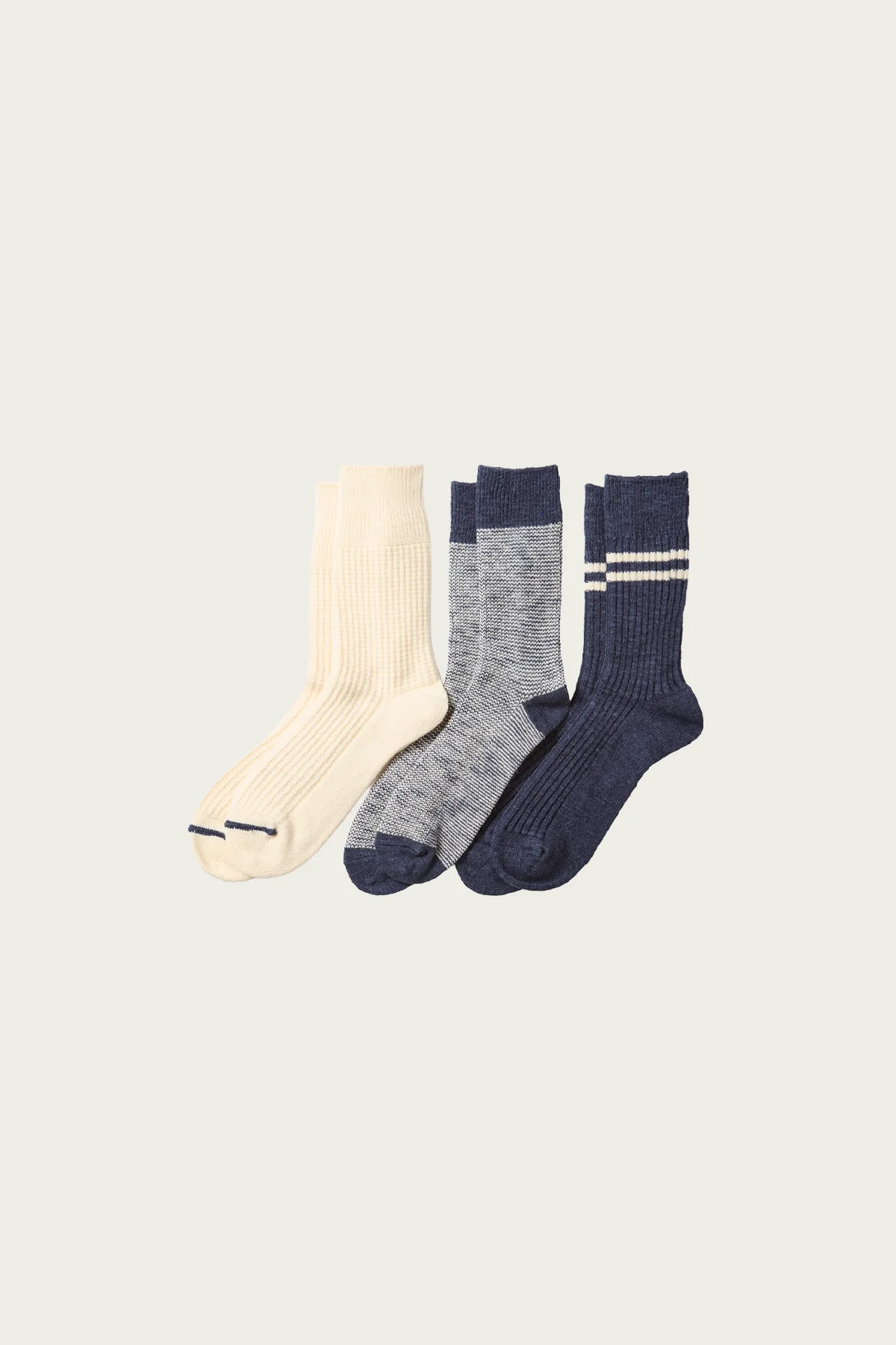 Recycled Cotton Wool Daily 3 Pack Socks - Navy - 1