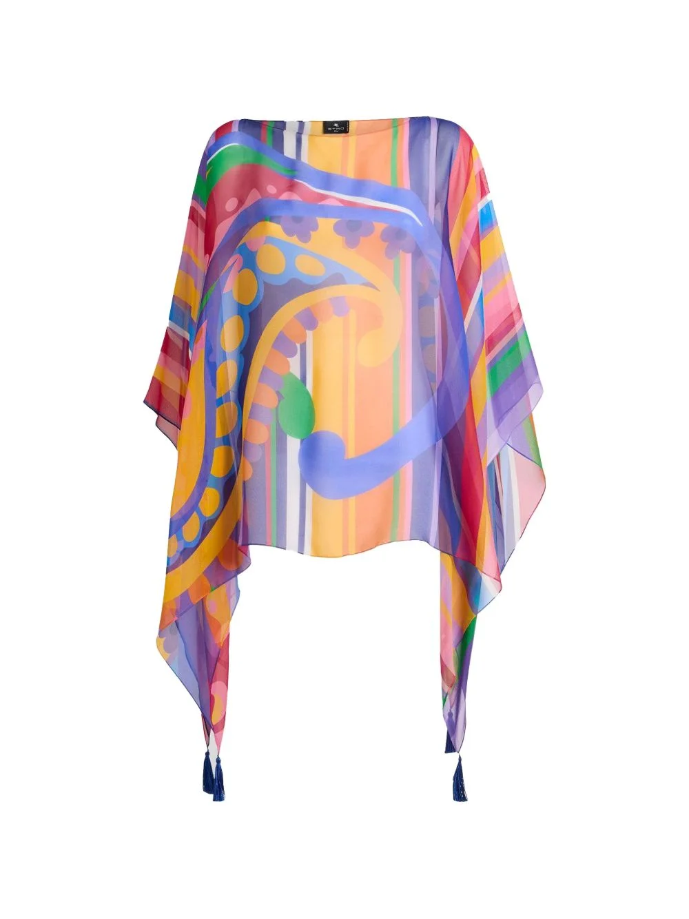 printed poncho blouse - 1