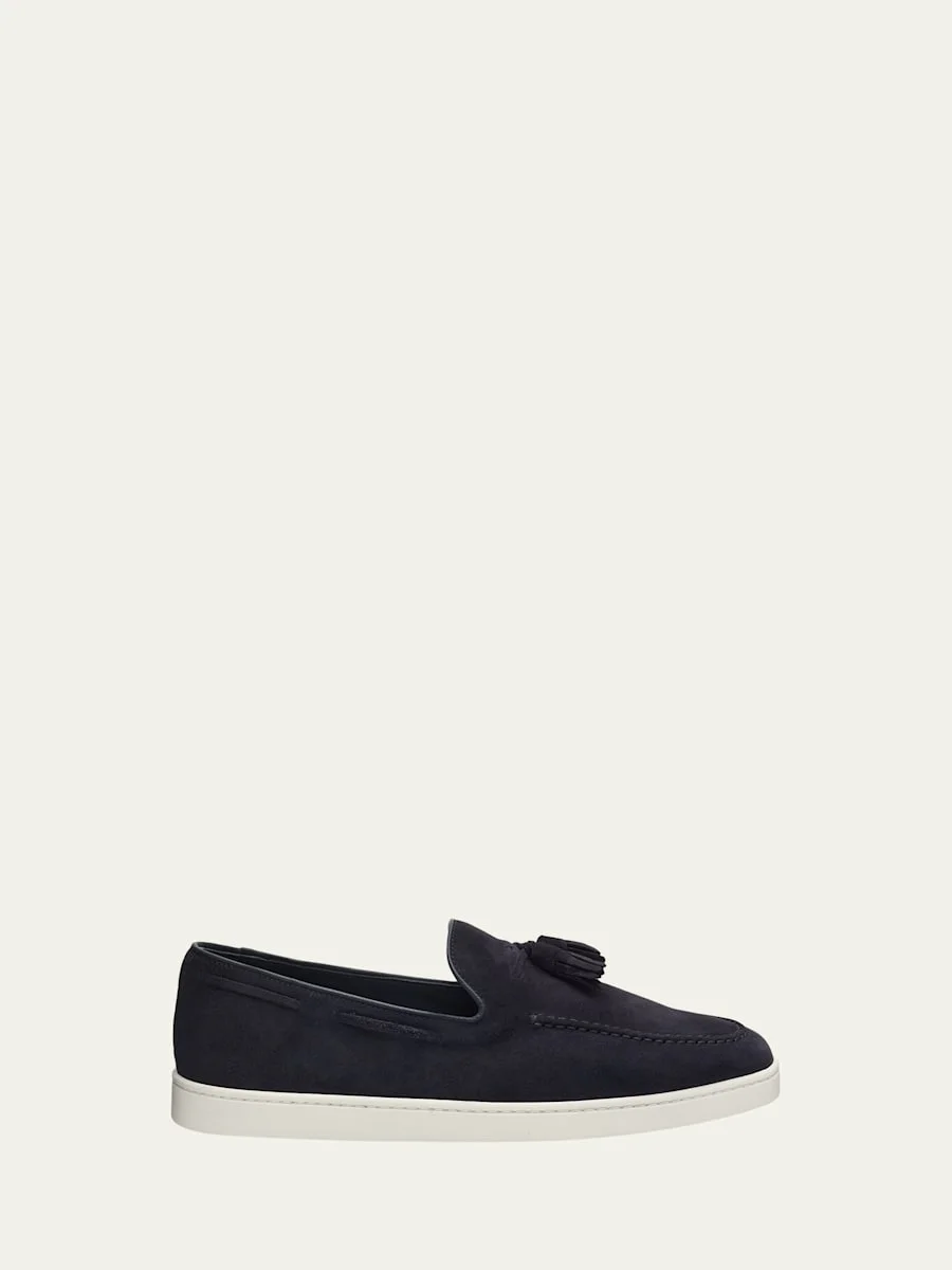 Men's Ripley Suede Rubber-Sole Tassel Loafers - 1